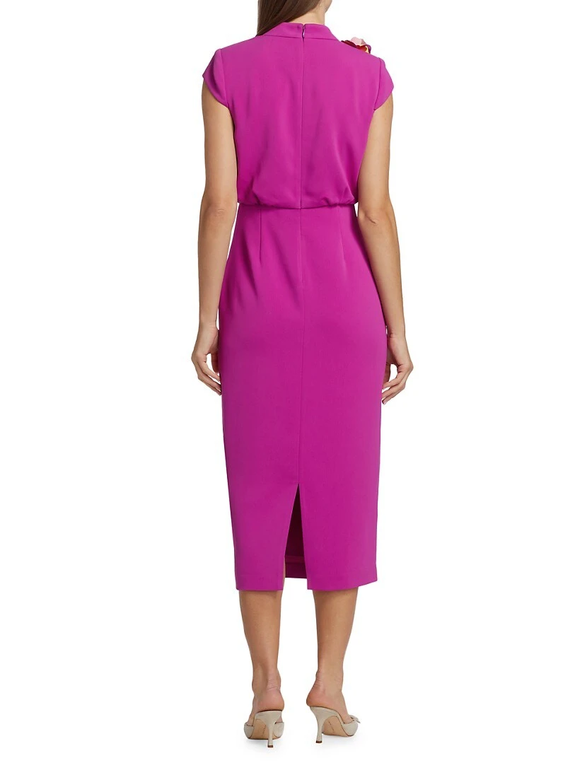 Badgley Mischka Mock Turtleneck Applique Midi-Dress 5 Badgley Mischka Mock Turtleneck Applique Midi-Dress - Image 5