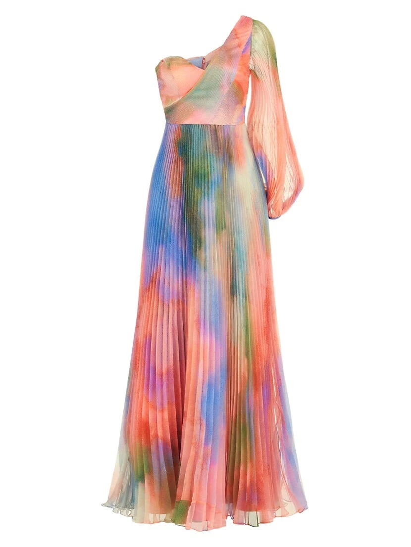 Elle One-Shoulder Pleated Gown 1 Elle One-Shoulder Pleated Gown