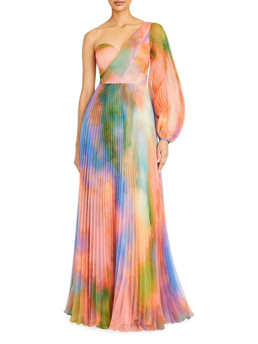 Elle One-Shoulder Pleated Gown 3 Elle One-Shoulder Pleated Gown - Image 3