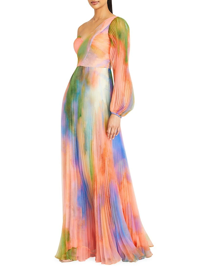 Elle One-Shoulder Pleated Gown 4 Elle One-Shoulder Pleated Gown - Image 4