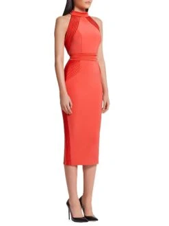 Signature Algeny Fitted Midi-Dress 6 Signature Algeny Fitted Midi-Dress -KidKraft Shop 0400018913008 CORAL A1