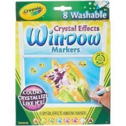 Crayola Washable Crystal Effects Window Markers (8 Ctn)