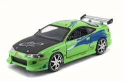 Jada Toys 1995 Brian's Mitsubishi Eclipse, Lime Green - Toys 97603/54030 - 1/24 Scale Diecast Model Toy Car