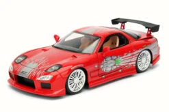 Jada Toys Dom's Mazda RX-7 F8 Fate Of Furious, Red - Jada 98338 - 1/24 Scale Diecast Model Toy Car