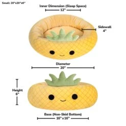 Maui The Pineapple - Squishmallows Pet Bed -KidKraft Shop ATG003317 2023 SQMPET Small 3 lpr