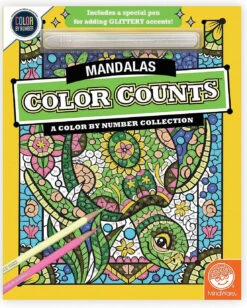 MindWare Color By Number Color Counts: Mandala With Glitter Pen