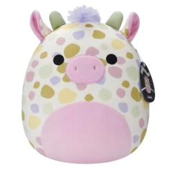Squishmallows Lalinda -KidKraft Shop Squishmallows 12in Lalinda Pastel Giraffe Spots SQCR03045 FRONT TAG lpr