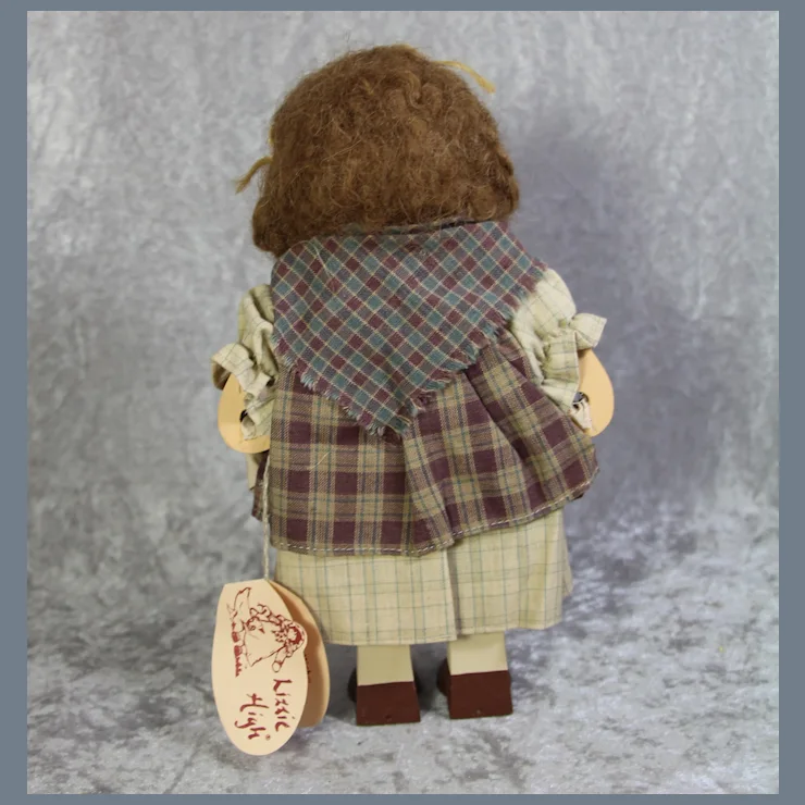 Vintage Lizzie High Folk Art Wood Doll Eveline High Easter Egg Hunt Girl! 4 Vintage Lizzie High Folk Art Wood Doll Eveline High Easter Egg Hunt Girl! - Image 4